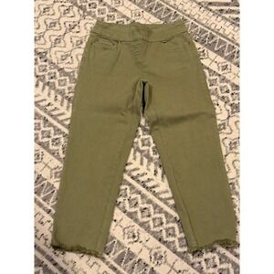 SLIM SATION Women's Ankle Pant 8P Olive Green